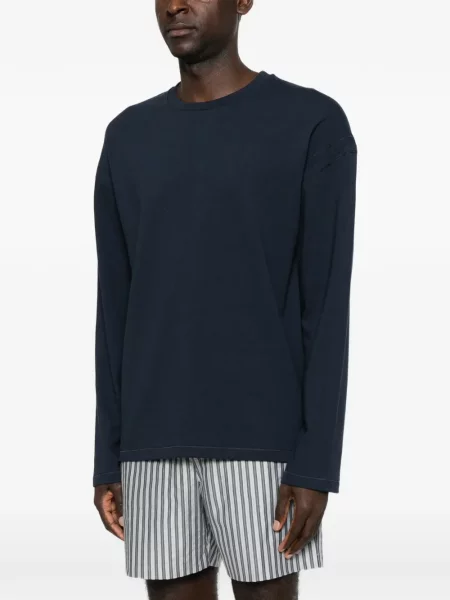 Lung tricou Jil Sander cu autograf albastru