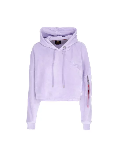 Bluza z kapturem Alpha Industries z kapturem koronkowa fioletowa