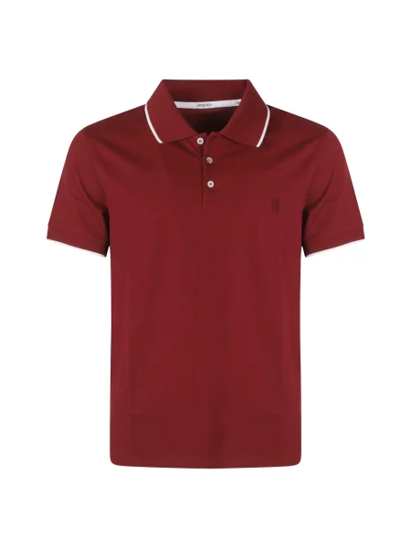 Koszulka polo Saint Laurent z dżerseju czerwona