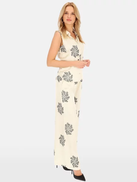 Bluza Perso sa šljokicama bez rukava elegantna bijela
