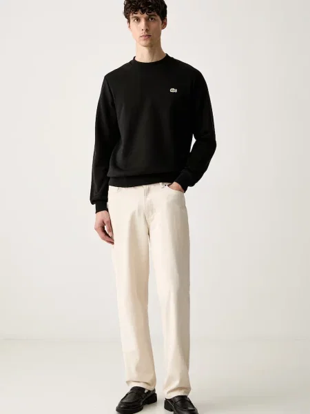 Geacă Lacoste din fleece clasică negru