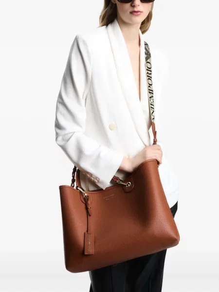 Geantă Emporio Armani din piele maro
