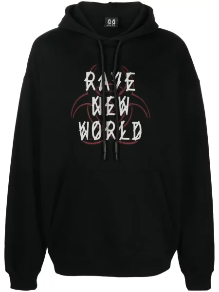 Mikina s kapucí 44 Label Group s potiskem černá