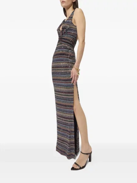 Rochie Missoni cu paiete cu dungi albastru