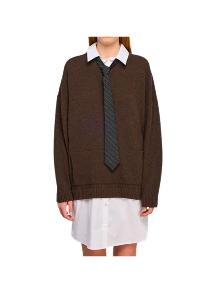 Sweter Semicouture brązowy