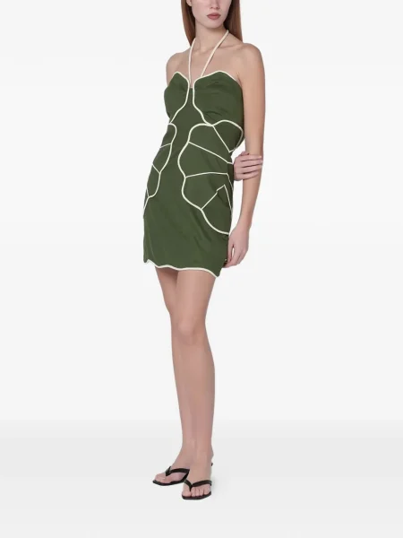 Rochie Farm Rio cu gât halter de costum verde