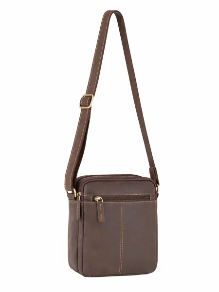 Кожаная сумка через плечо Visconti коричневая