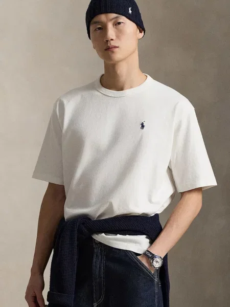 T-shirt o kroju regular fit z czystej bawełny Polo Ralph Lauren biała