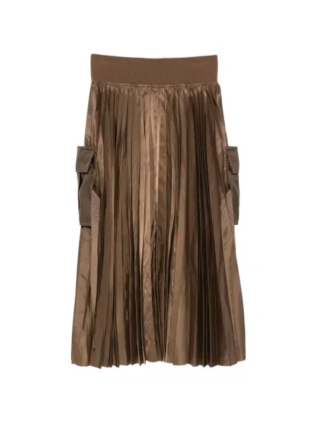 Fustă midi Sacai maro