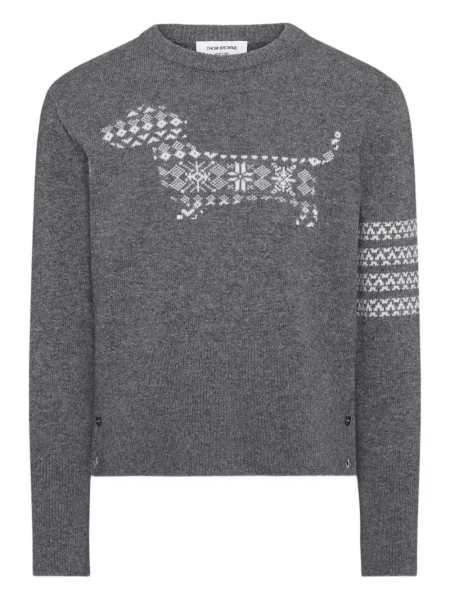 Pulover Thom Browne cu dungi gri
