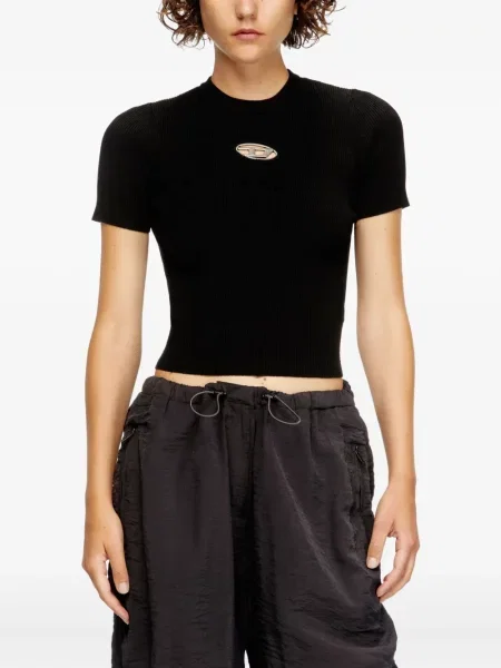 Tricou Diesel cu decolteu rotund negru