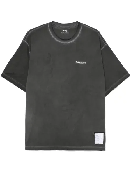 Риза Satisfy с кръгло деколте сиво