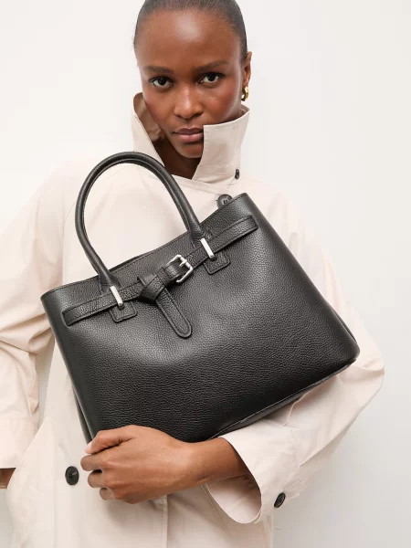 Answear.LAB geantă de piele Unscripted Collection negru