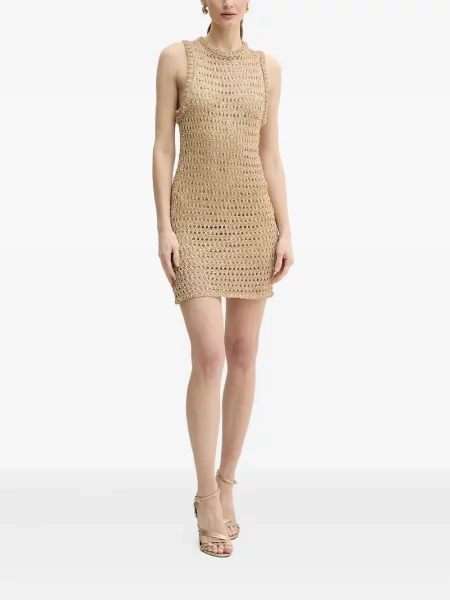 Rochie fără mâneci Simona Corsellini fără mâneci tricotate de costum maro
