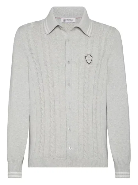 Cardigan Brunello Cucinelli tricotate gri