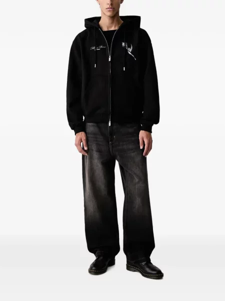Hanorac cu glugă Filling Pieces cu imagine negru