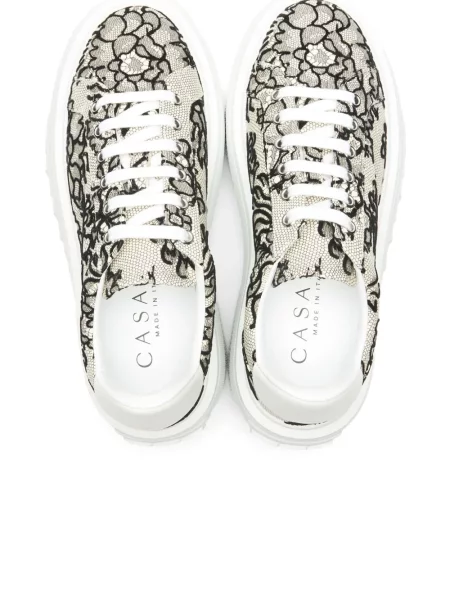 Virágos csipkés sneaker Casadei fehér