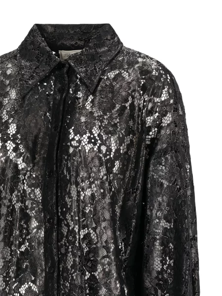 Риза Blumarine с дантела връзки черно