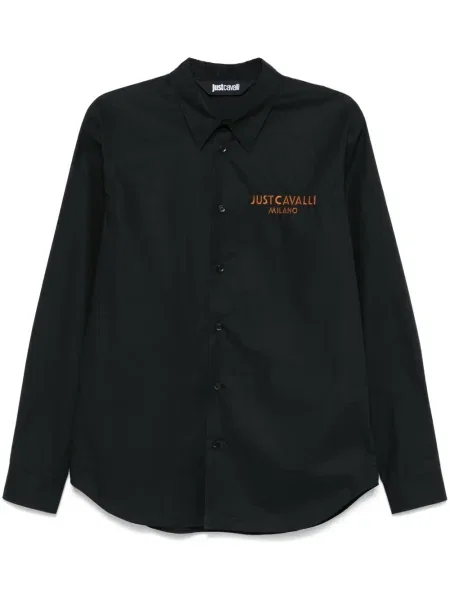 Cămașă Just Cavalli cu broderie negru