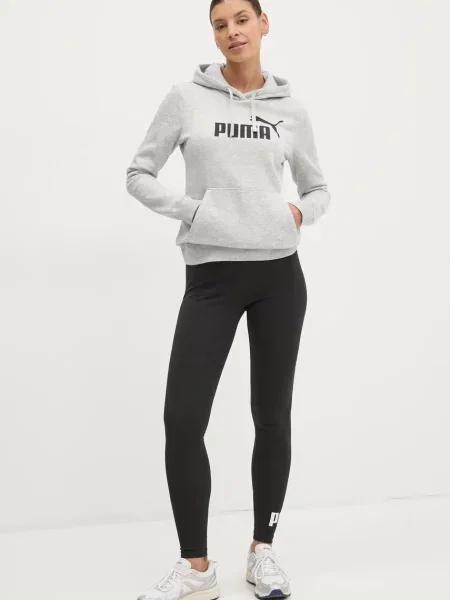 PUMA bluza z kapturem z logo ESS Odzież S szary