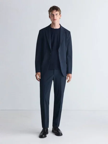 Marynarka do garnituru termoregulacyjna slim fit Mężczyzna 48 MANGO MAN niebieski