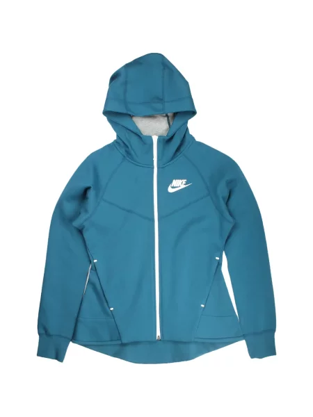 Geacă Nike din fleece cu glugă albastru