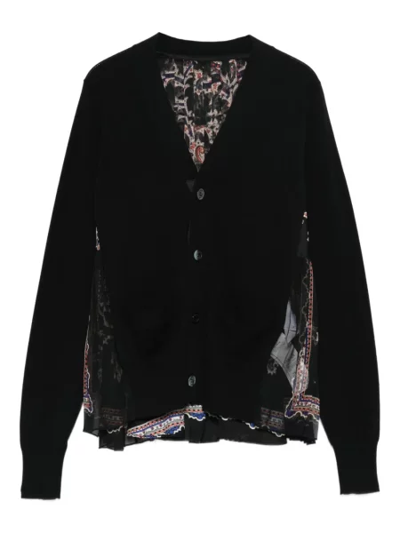 Cardigan Sacai cu model paisley negru