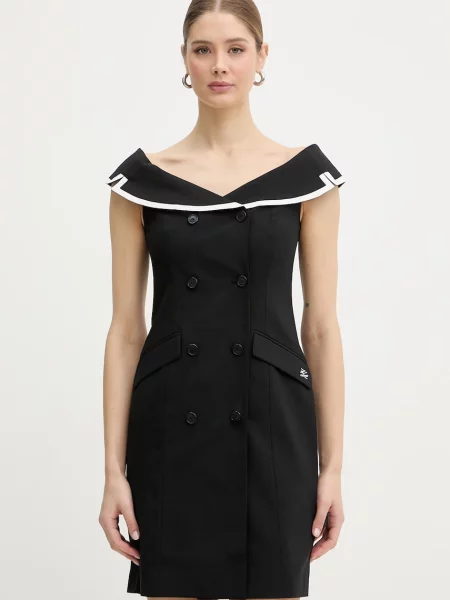 Karl Lagerfeld sukienka z dodatkiem wełny czarna