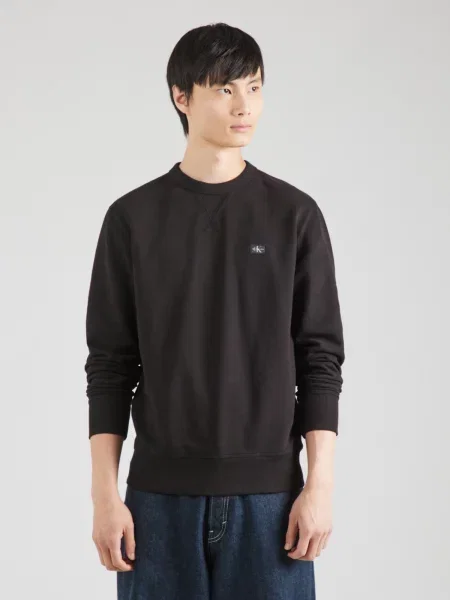 Sveter Calvin Klein Jeans lopatkový krk čierna