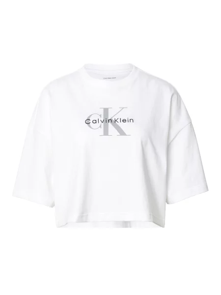 Calvin Klein Jeans Majica siva / črna bela