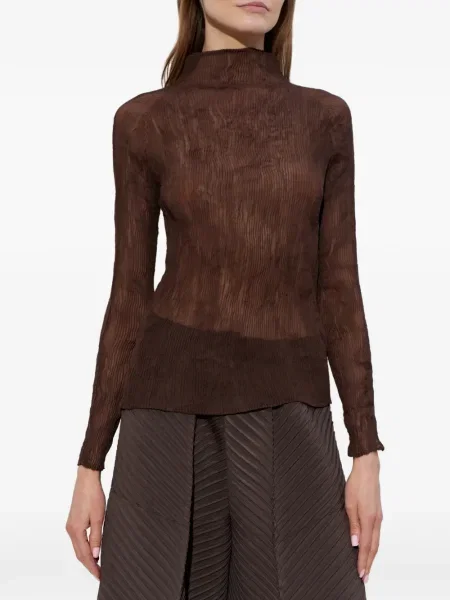 Długa bluzka Issey Miyake brązowa