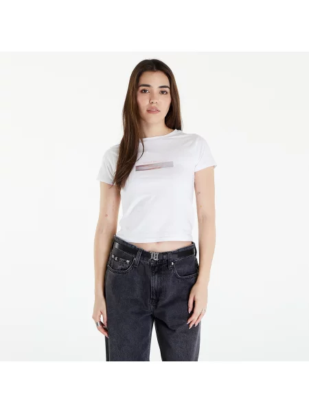 Póló Calvin Klein Jeans Diffused Box Fitted Short Sleeve Tee Bright White XS fehér