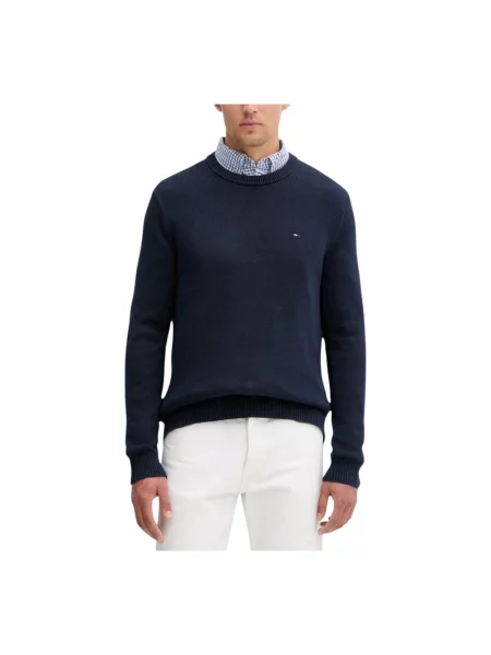 Sweter Tommy Jeans z okrągłym dekoltem niebieski