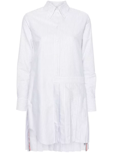 Sukienka koszulowa Thom Browne plisowana garniturowa szara