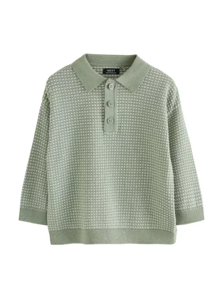 Next Pulover verde / murdar alb