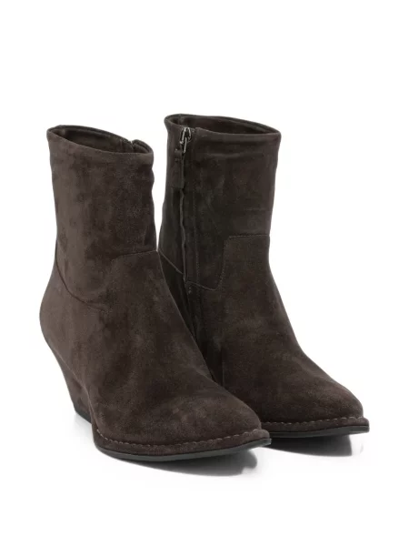 Botine Del Carlo din piele de căprioară maro