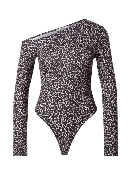 ABOUT YOU Tricou body Clarissa ecru / ciocolatiu negru