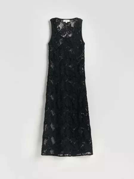 Reserved Rochie midi ajurată negru