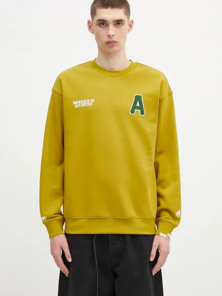 Μπλούζα AAPE Basic Crew Neck πράσινο
