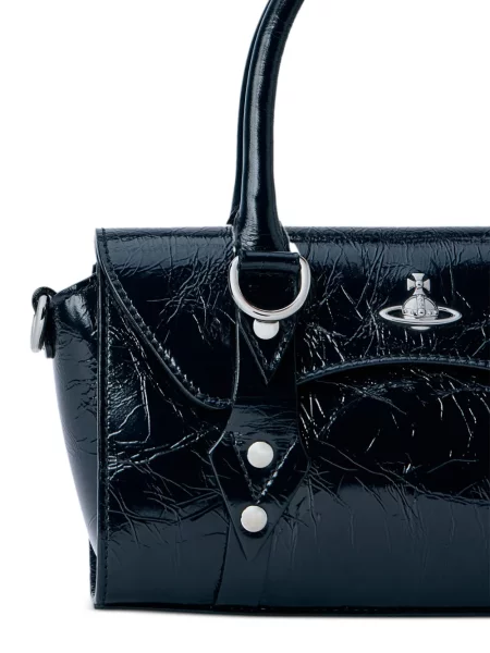 Кожена шопинг чанта Vivienne Westwood черно