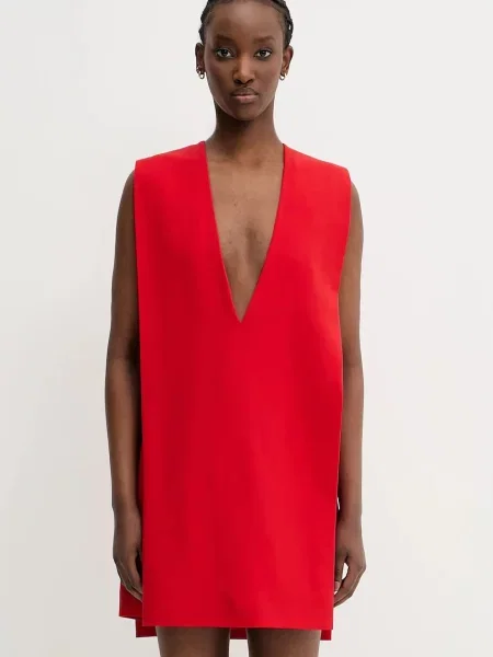 Sportmax sukienka mini prosta czerwony