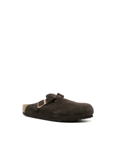 Klapki Birkenstock zamszowe brązowe