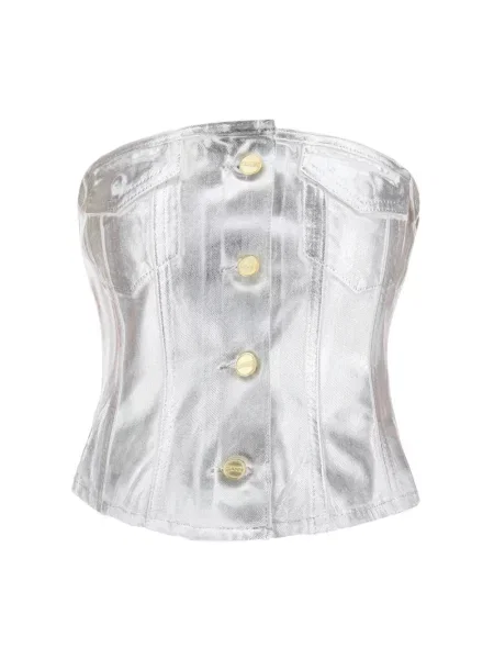 Top Ganni z gorsetem szary