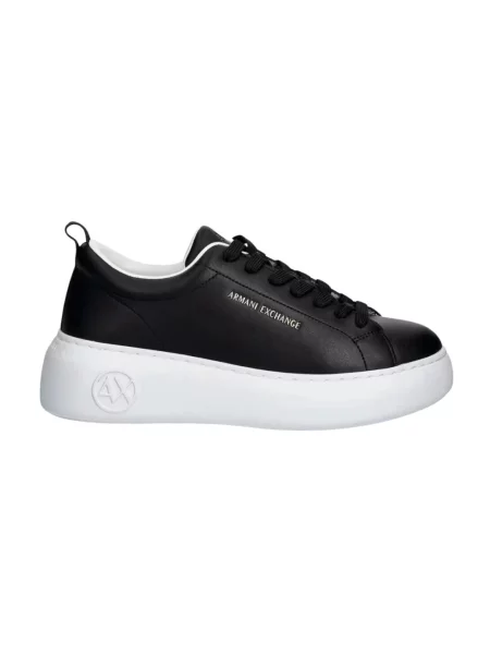 Sneakersy Armani Exchange skórzane czarne
