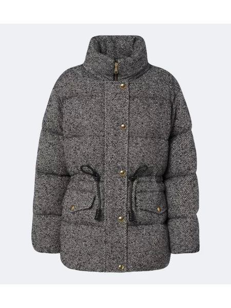 Geacă cu puf Moncler de lână gri