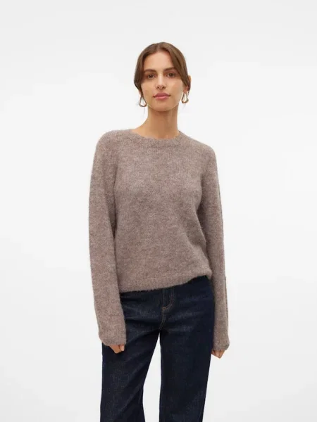 VERO MODA Sveter VMNovah' hnedá
