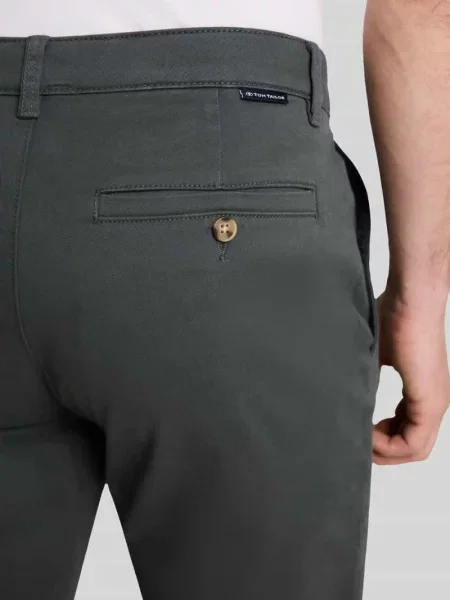 Chinos o kroju straight fit z mieszanki bawełny Tom Tailor oliwkowe