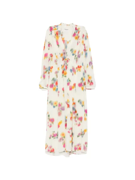 Rochie maxi Marant Etoile cu model floral cu imagine alb