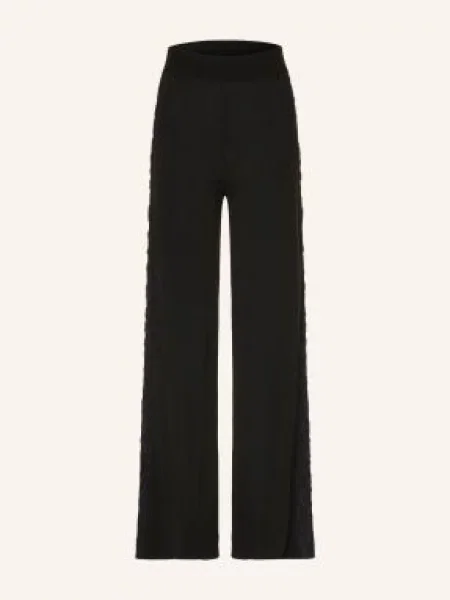 Emporio Armani Spodnie Z Dzianiny schwarz czarne