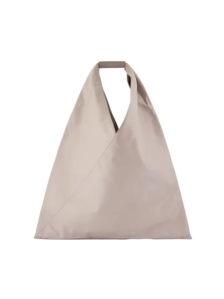 Maison Margiela torebka shopper skórzana beżowa